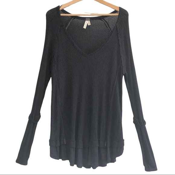 Free People Lightweight, Loose Fit Thermal, Black, Size Small - Picture 1 of 7